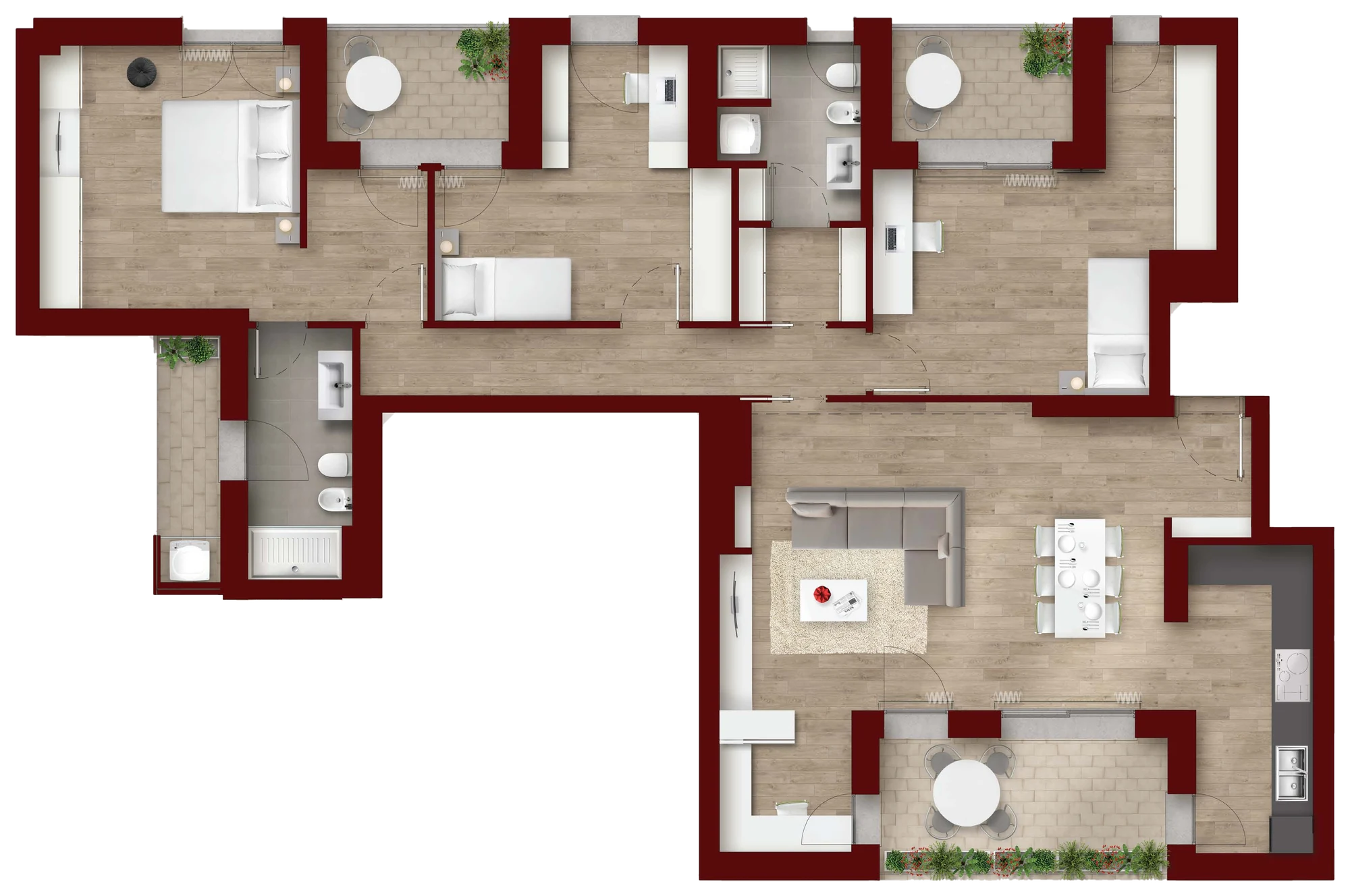 Planimetria dell'appartamento al piano 5, interno 11